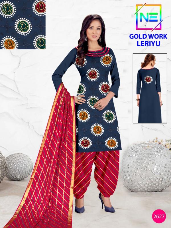 Nemi leriyu Gold Work Vol-5 Cotton Patiyala Dress Material